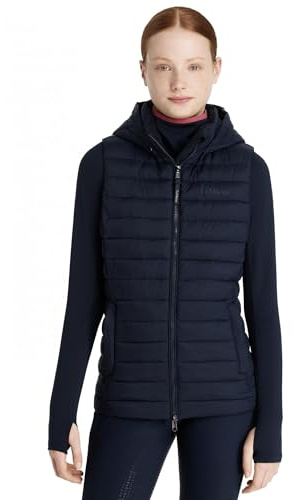 LeMieux Young Rider Ruby Puffer Gilet - Water Resistant - Detachable Hood - Two-Way Front Zip - Navy - 11-12years