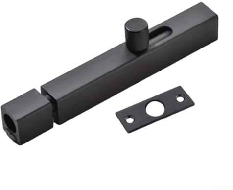 Türschloss, robust, für Schuppen und Tor, nicht gelochter Steckbolzen aus Aluminiumlegierung, rostbeständig, vernickelt, Schwarz/Gold/G (schwarz)