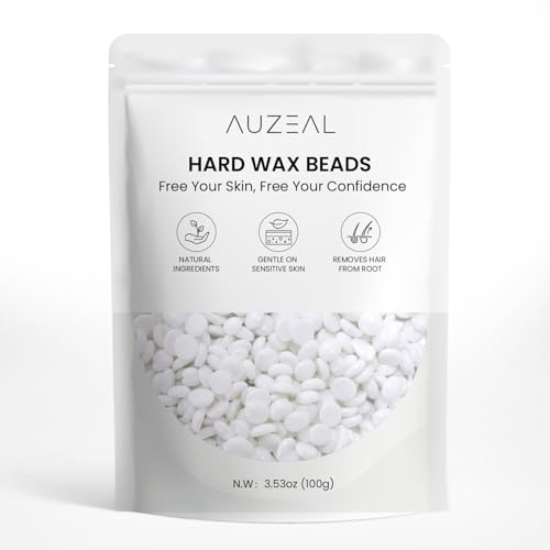 AUZEAL Nose Hard Wax Beads Refill for Men, Nose and Ear Hair Removal, Gentle & Precision Waxing for Sensitive Skin, Portable Home & Travel Wax Beads Only, 100g/3.53oz
