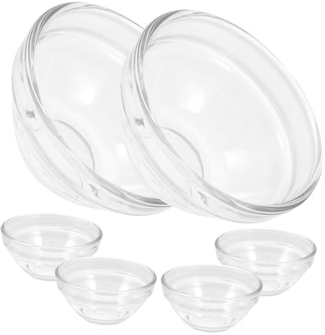 Gadpiparty 6 pièces Bol Verre Transparent pour Dessert et Salade Bols Petits Multifonctions Verre et Résistant Chaleur pour Pudding Glace et Service Polyvalent