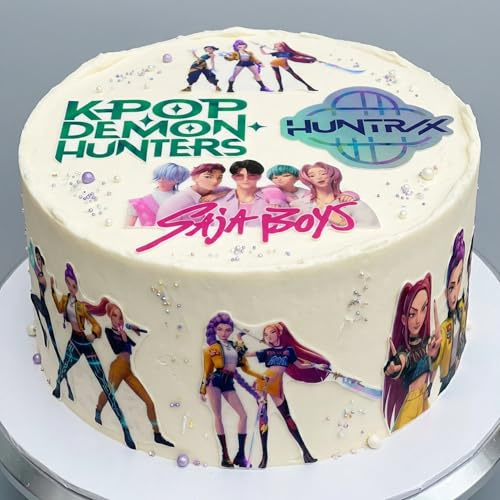Demon Hunters Pop Toppers/Decorations: Edible Wafer or Fondant Sheet (NOT PRE CUT) Korean Singers