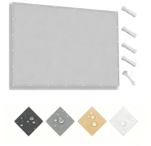 AUWUUA Voile d’ombrage Rectangulaire 2.5x3.5M Toile Imperméable Une Protection des Rayons UV à 95%, Voiles D'ombrage avec Oeillets et Cordons pour Patio Terrasse Jardin Balcon Extérieur, Gris Clair