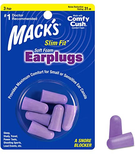 Mack's Slim Fit Ear Plugs (3 Pair) - Purple