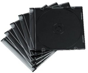 CD Slim Jewel Case für 1 CD mit schwarzem Tray 5,2 mm (100er Pack)