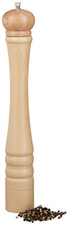 Relaxdays 10020593_126 Poivre HxLxP: 40 x 6 x 6 cm sel 40 cm céramique Moulin à épices Design Classique, Nature, Naturel