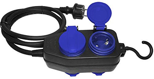 ORNO OR-AE-13160(GS) Mehrfachsteckdose Außen Werkstatt Steckdose IP44 4-fach mit Hängendem Haken (10m Kabel)