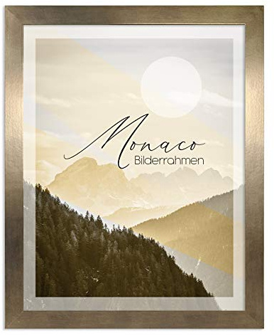 BIRAPA Monaco Bilderrahmen 25x35 cm Bronze - Bilderrahmen Metall Optik, Alu Gebürstet Rahmen, Posterrahmen, Wechselrahmen
