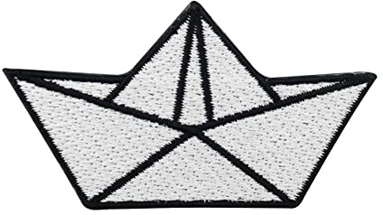 Finally Home Papierboot Patch zum Aufbügeln | Boot Patches, Schiff Bügelbild, Origami Aufbügler, Anker Aufnäher