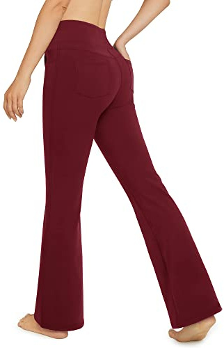 G4Free Pantalons de Yoga avec 4 Poches Style de Jean Legging Evasé Taille Haute Contrôle du Ventre Pantalon de Travail et Décontracté Petite/Régulier/Grand