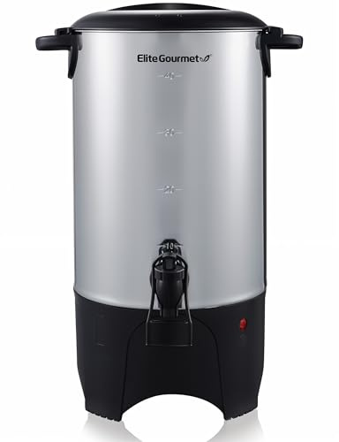 Elite Gourmet 40-Cup Coffee Urn, Two-Way Dispenser, Removable Filter