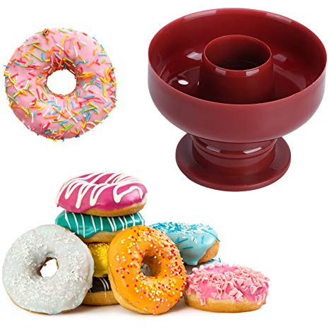 LANTRO JS Emporte-pièces Donut, 5PCS DIY Donut Cake Pain Cutter, Plastic Round Cookie Cutter for Baking, Réutilisable Non Stick Donut Moulds, Home Kitchen DIY Baking Tool