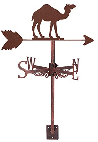 BrolEo Wetterfahne aus Edelstahl mit Dachhalterung, kreativer Windrichtungsanzeiger, Wetterhahn, Bär, Giraffe und Elefant, Dekoration, Geschenk für den Bauernhof, Hof, Garten im Fr