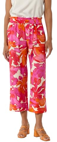 Comma Damen Hose Stoffhose mit All-Over-Print