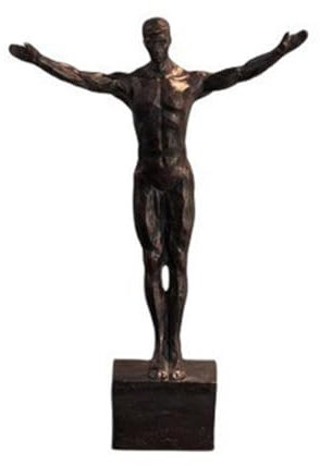 VINGAA Skulptur, Klettermann, Wandskulptur, Klettermännchen, Wandbehang, moderne schwarze Kunstharz-Statue, einzigartige Wanddekoration für Herren, handgefertigt, Klettermann, Wandkunst, perfekte