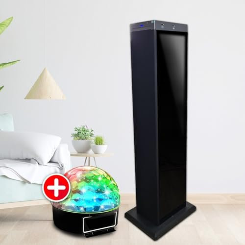 Tour de Son - MPman T500CD HiFi Bluetooth - 20W RMS- CD - 2 USB - AUX - Radio FM, Boule LED, Colonne Chambre Salon
