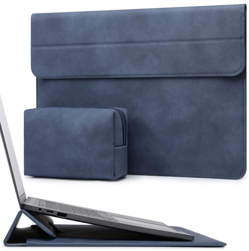 HYZUO 15-16 Tum Laptopväska Fodral med Stativfunktion, Marinen Blå | för MacBook Pro 16 M5-M1 Pro/Max A3428 A3429 2026-2019, XPS 15, MacBook Pro 15 2015-2012, Samsung Galaxy Book Pro/Flex 15
