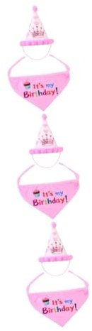 INOOMP 3st Haustier Alles Zum Geburtstag Geburtstagszubehör Für Haustiere Schal Geburtstagsmütze Waschbare Haustiere Hundegeburtstagsmütze Kostüm Hüte Der Hund Rosa Kleidung