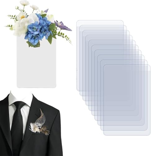 UYVPAER 10 Stück Taschen-Boutonniere-Kunststoffhülle Für Bräutigam, Unsichtbar Einstecktuch Boutonniere-Halter Ohne Anstecknadel Transparente Boutonniere-Karte Für Trauzeugen Hochzeitszubehör