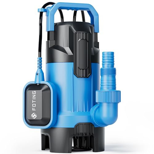 FOTING 2025Upgraded 28000 L/H Submersible Water Pump with Float Switch, 900W Electric Sump Pumps for Dirty/Clean Water, Portable Water Pump for Garden Pond, Pools, Ditches
