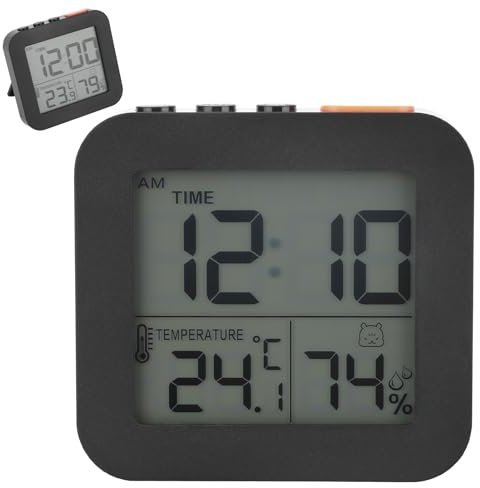 Shower Timer Waterproof, Bathroom Clock Waterproof Digital clock with temperature Toilet Timer, Battery Operated,12/24 Hour Format, Backlight, Thermometer Hygrometer, ℃/℉ Selectable, Memory Function
