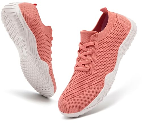 Damsneakers barfota skor skor halkfria andningsbara sneakers barefoot skor lätta och andningsbara, rosa, 36 EU