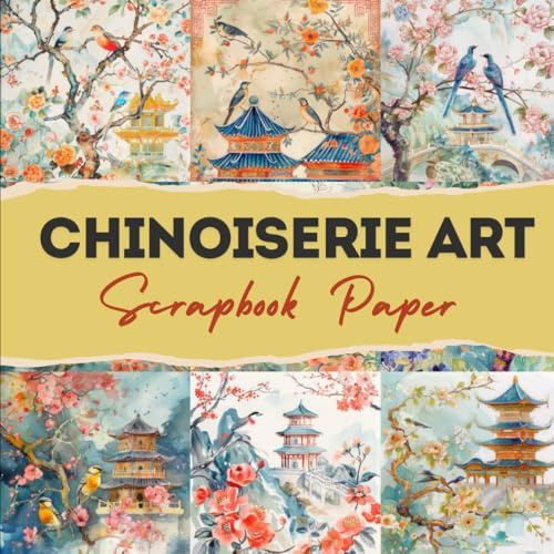 chinoiserie art scrapbook paper: 12 Double Sided Craft Paper For Card Making, Origami & DIY Projects, Junk Journal | Decorative Scrapbooking Paper | 8.5 x 8.5 inches