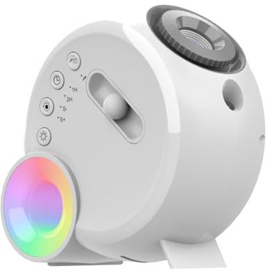 ISKDJBJG Proiettore di Stelle Galattiche con Luce Notturna RGB e Altoparlante Bluetooth, Lampada Lunare A LED USB, 13 Diapositive per Camera da Letto, Sala Giochi, Bambini