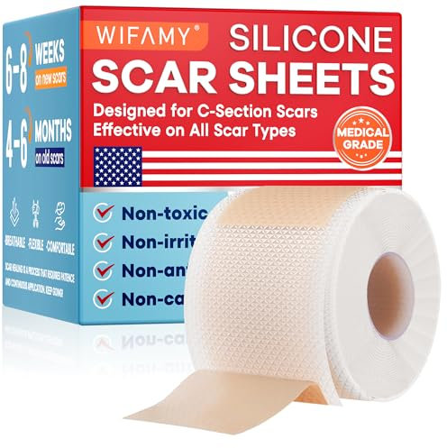 Wifamy Silicone Scar Sheets for Women: Medical Grade Scar Removal C-Section Recovery & Post-Surgery Care (1.5M Roll)