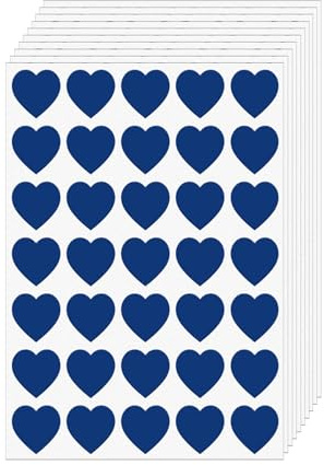 FINDAT Blau Aufkleber Herz 25mm Selbstklebende Etiketten 700 Stück | Wasserfest, Hochzeiten, Scrapbooking, Geschenke, Umschläge, Geschenkverpackungen, DIY-Dekoration