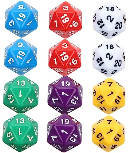 TOYANDONA 12pezzi Dadi Facce in Acrilico Dadi Da Gioco Per Ruolo Per Giochi Da Tavolo Multi-faccia Per Matematica Per Classi