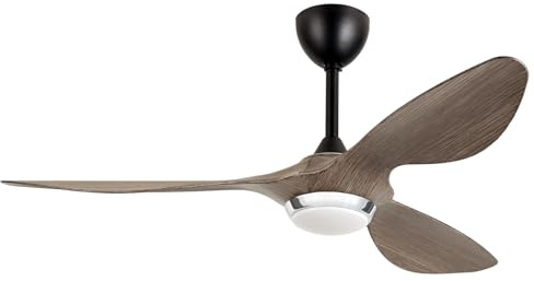 reiga Ventilatore da Soffitto intelligente da 132cm con Lampada e Telecomando, Ventilatore Reversibile Silenzioso, 3 Pale (Moderno Grigio)