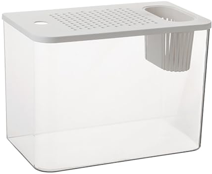 Shatterprevent Klares Fischglas mit Anti-Sprung-Deckel, Wasserpflanzentöpfe für Zuhause mit Haustieren und Kindern, transparente Aquarien