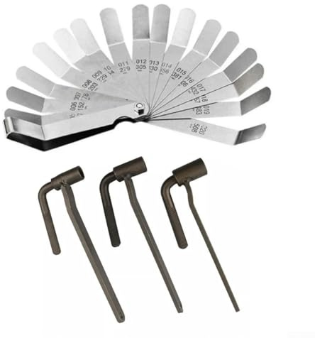Set di chiavi di regolazione della valvola del motore per moto, include spessimetro con 16 lame di misurazione per potenziamento (A)