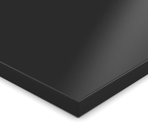 AUPROTEC Pannello in legno 19 mm, 100 x 50 cm, ideale per ripiani, console, scaffali e fai da te, segnale nero, bordo in ABS da 1 mm