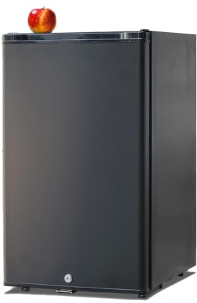 Techomey Frigo 12V 220V, 50L, Frigo 12V Camping Car avec Serrure et Porte Réversible, Réfrigérateur Silencieux pour Camping Voiture Chambre Caravane, Noir