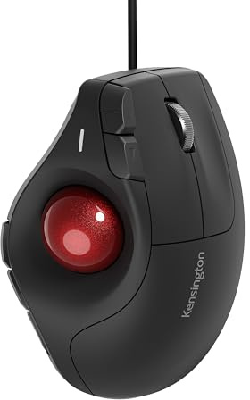 Kensington KB675 Ratón Vertical Trackball con Cable, diseño ergonómico, Conector USB-C/USB-A - Negro (K72170WWMY)