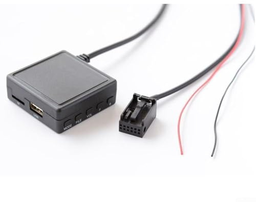 Adaptador de audio USB AUX para coche de 12 pines con micrófono, para radio Ford 6000CD, kit manos libres 5.0 compatible con Focus C-Max Fiesta Fusion