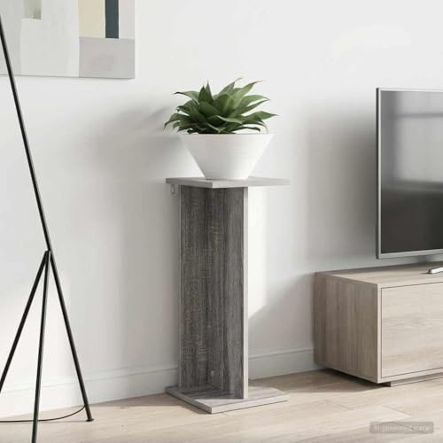 Tonture Soporte para plantas Sonoma gris de material de madera, 25 x 25,5 x 60,5 cm, varios niveles para salón, estantería para plantas, estantería para flores, escalera de flores, maceta, decoración