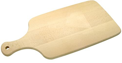 Fackelmann 31730 Planche à découper rectangle avec poignée, planche à découper, planche de cuisine, Bois, 38 x 18 cm, Beige