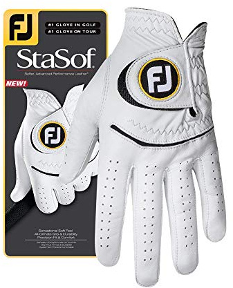 FootJoy Men's StaSof Prior Generation Golf Glove White Cadet Medium/Large, Worn on Left Hand