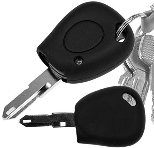 Auto Schlüssel Hülle Silikon Schutz Cover Schwarz für Renault R19 Clio I Twingo C06 Megane I
