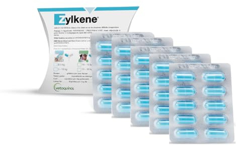 Vetoquinol Zylkene 225 mg | 50 Kapseln | Ergänzungsfuttermittel für Hunde | Zur Unterstützung in ungewohnten Situationen | Mit Trypsin-hydrolysiertem Rinder-Kasein