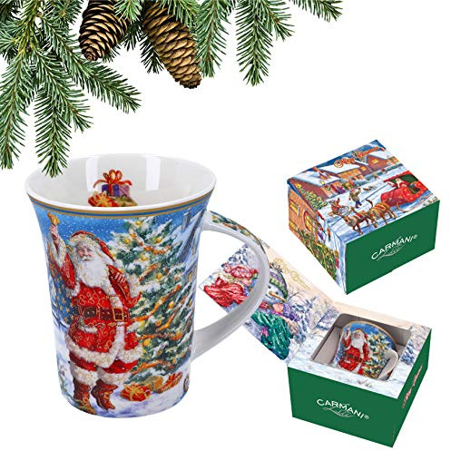 CARMANI - Porzellan-Becher mit einem Thema Weihnachten dekoriert 350ml