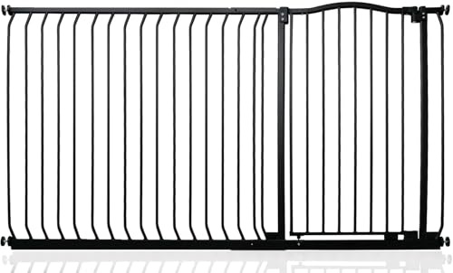 Safetots Extra Tall Curved Top Hundgrind, 171cm - 180cm, Mattsvart, Extra Hög 100cm i Höjd, Tryckmonterad Trappgrind, Barngrind för Dörrar, Hallar och Utrymmen, Säkerhetsbarriär, Enkel Installation