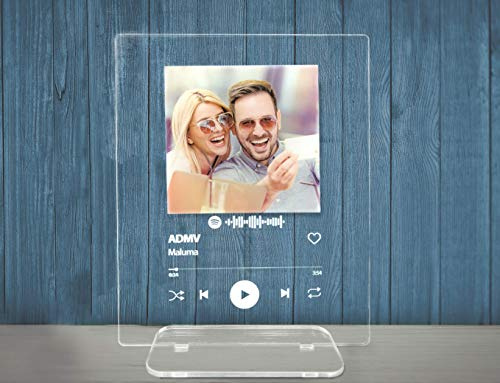 Creativa Digital Placa Spotify Personalizada | Incluye tu Foto y Canción Favoritas | Gran Tamaño | Ideal para Regalar (26 x 21 cm)