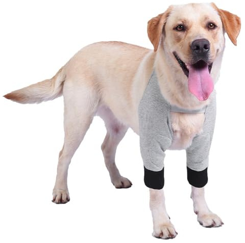 MiOYOOW Férula de pierna delantera para perro, férula de codo ajustable para proteger la articulación de la rodilla delantera del perro (S/M/L/XL)
