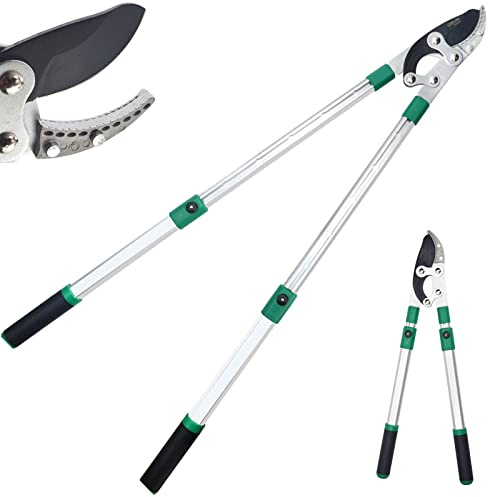 Tagliarami Telescopico Manuale, Troncarami A Incudine Estensibile 685-1020Mm, Forbice da Giardinaggio più in Alto con Meno Sforzo, Attrezzo Ideale per Potare Fitte Siepi E Spessi Rami