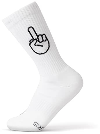 FYNGERS Sportsocken & Tennissocken mit Handzeichen | Bio-Baumwolle | Gepolsterte Sohle | Damen & Herren Gr. 36-45