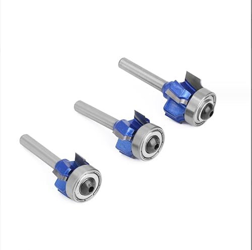 TOWOLYS 4-Zähne, runder Oberfräsen-Bit mit 7/64 Zoll Radius (R3), 1/4 Zoll Schaft, Eckabrundungskante, Trimmfräser