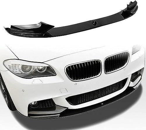 Auto Frontlippe Frontspoiler für BMW F10 5 Series 528i M Sport 2011-2016,Frontlippe Spoiler Protector Car Styling Karosserie-Anbauteile, A/Black